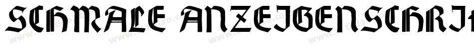 Schmale Anzeigenschrift Zier字体转换